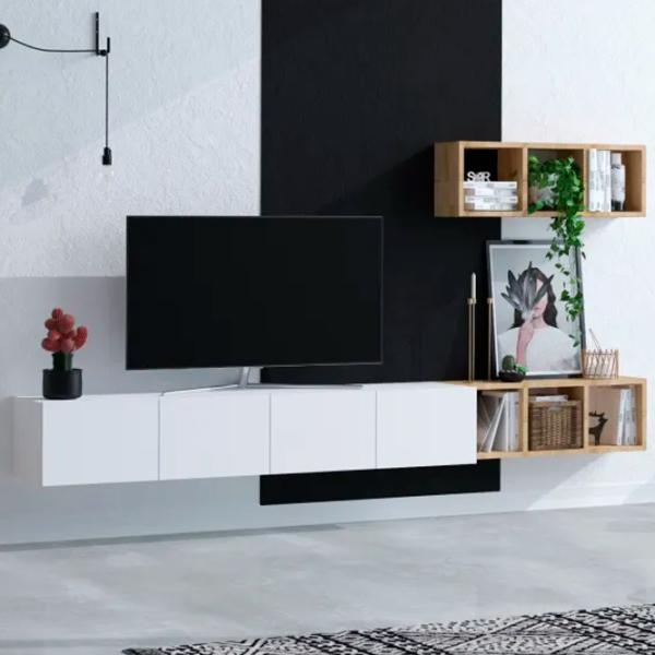 Комплекты ТВ-зона Trendy Pia 25 см x 32 см x 215 см / Белый photo 3