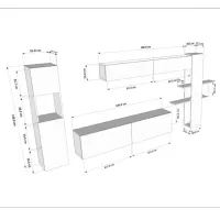 Seturi zona TV Trendy Maxi 150 cm x 32 cm x 215 cm / White photo 8