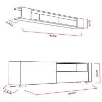 Seturi zona TV Trendy Arya 44 mm x 31.5 cm x 180 cm / White photo 5