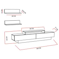Seturi zona TV Trendy Lusi 40 cm x 31 cm x 180 cm / Stejar Sonoma photo 7