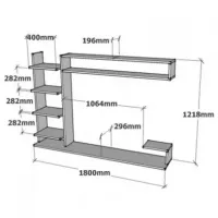 Seturi zona TV Trendy Noble 122 cm x 29.6 cm x 180 cm / Stejar Sonoma photo 3