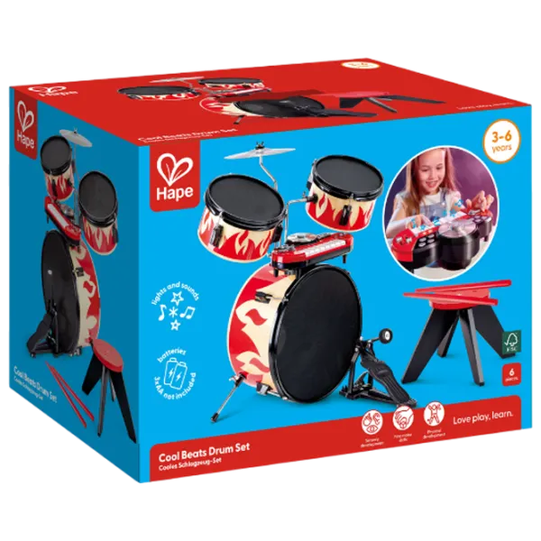 Барабан Hape Cool Beats 3 года / Красный photo 5
