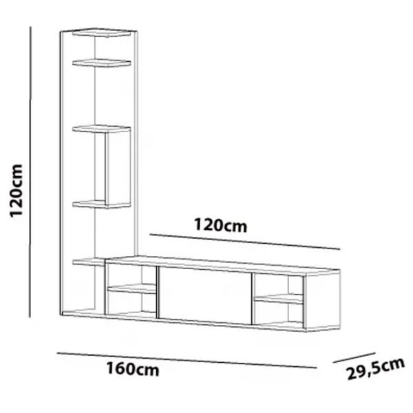 Комплекты ТВ-зона Trendy Pera 120 см x 30 cм x 160 см / Белый photo 6