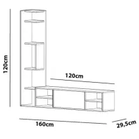 Seturi zona TV Trendy Pera 120 cm x 30 cm x 160 cm / White photo 6