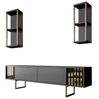 Комплекты ТВ-зона Trendy Gold Line 48 см x 30 cм x 180 см / Черный