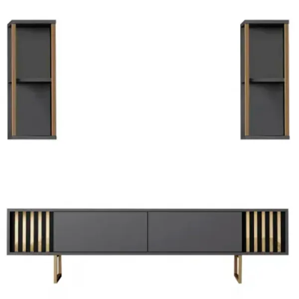 Комплекты ТВ-зона Trendy Gold Line 48 см x 30 cм x 180 см / Черный photo 2