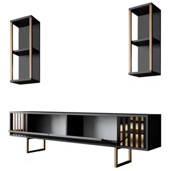 Комплекты ТВ-зона Trendy Gold Line 48 см x 30 cм x 180 см / Черный photo 3