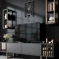 Seturi zona TV Trendy Gold Line 48 cm x 30 cm x 180 cm / Black photo 4