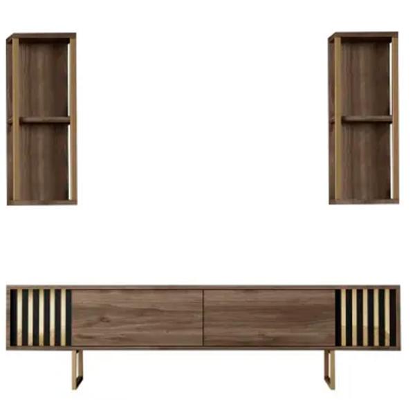 Seturi zona TV Trendy Gold Line 48 cm x 30 cm x 180 cm / Brown photo 6