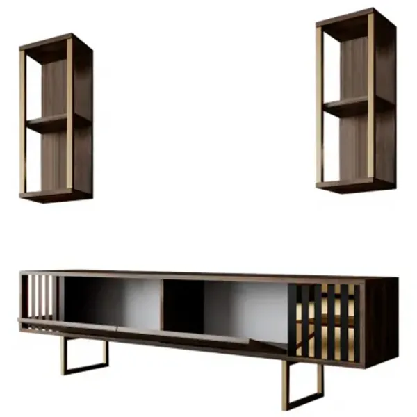 Seturi zona TV Trendy Gold Line 48 cm x 30 cm x 180 cm / Brown photo 9