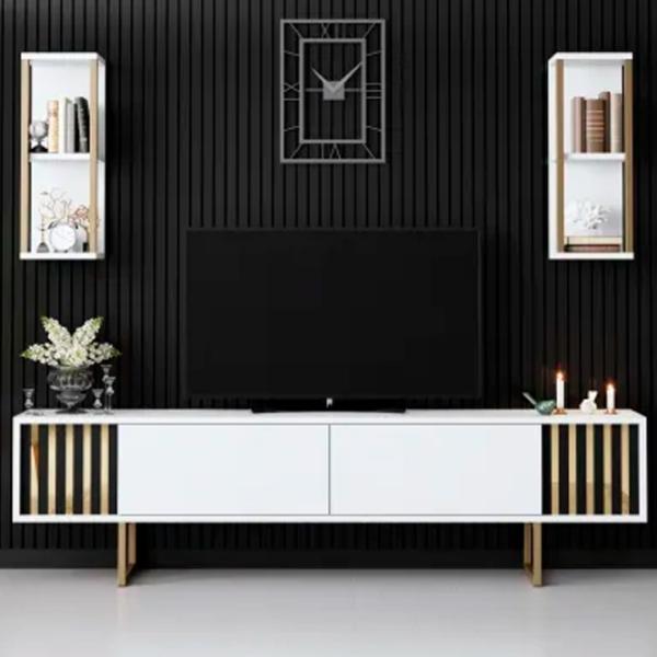 Комплекты ТВ-зона Trendy Gold Line 48 см x 30 cм x 180 см / Белый photo 3