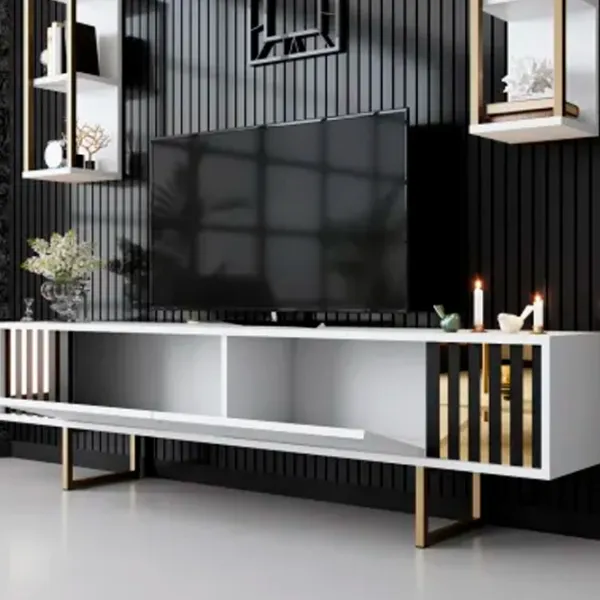Комплекты ТВ-зона Trendy Gold Line 48 см x 30 cм x 180 см / Белый photo 4