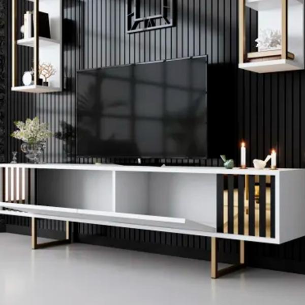 Комплекты ТВ-зона Trendy Gold Line 48 см x 30 cм x 180 см / Белый photo 4