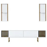 Seturi zona TV Trendy Gold Line 48 cm x 30 cm x 180 cm / White photo 6
