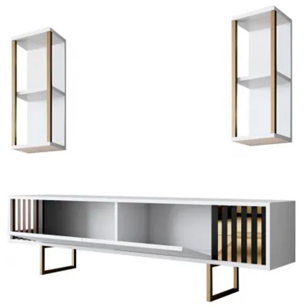 Комплекты ТВ-зона Trendy Gold Line 48 см x 30 cм x 180 см / Белый photo 9