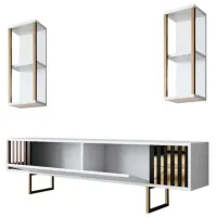 Seturi zona TV Trendy Gold Line 48 cm x 30 cm x 180 cm / White photo 9