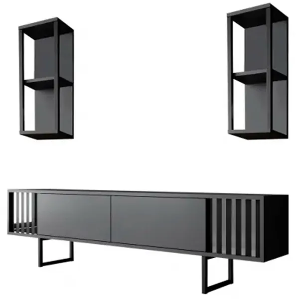 Seturi zona TV Trendy Chrome Line 48 cm x 30 cm x 180 cm / Antracit photo 1