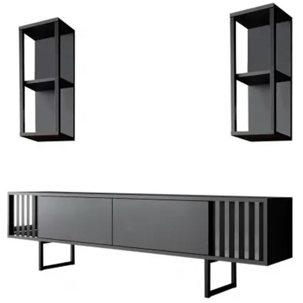 Seturi zona TV Trendy Chrome Line 48 cm x 30 cm x 180 cm / Antracit photo 1