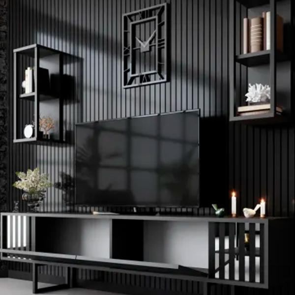 Seturi zona TV Trendy Chrome Line 48 cm x 30 cm x 180 cm / Antracit photo 4