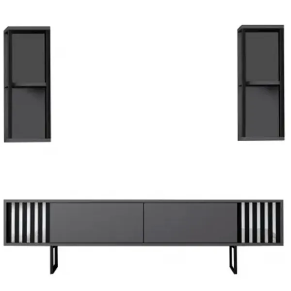 Seturi zona TV Trendy Chrome Line 48 cm x 30 cm x 180 cm / Antracit photo 6