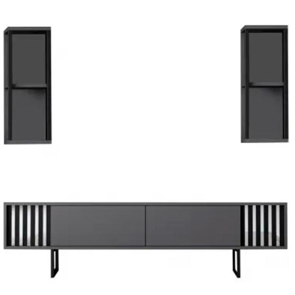 Seturi zona TV Trendy Chrome Line 48 cm x 30 cm x 180 cm / Antracit photo 6