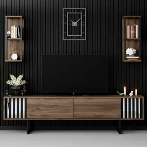 Комплекты ТВ-зона Trendy Chrome Line 48 см x 30 cм x 180 см / Коричневый photo 2
