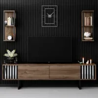 Seturi zona TV Trendy Chrome Line 48 cm x 30 cm x 180 cm / Brown photo 2