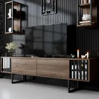 Seturi zona TV Trendy Chrome Line 48 cm x 30 cm x 180 cm / Brown photo 3