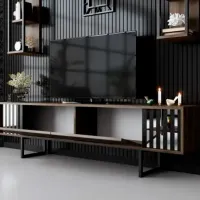 Seturi zona TV Trendy Chrome Line 48 cm x 30 cm x 180 cm / Brown photo 4