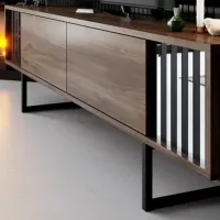 Seturi zona TV Trendy Chrome Line 48 cm x 30 cm x 180 cm / Brown photo 5