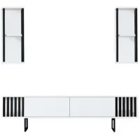 Seturi zona TV Trendy Chrome Line 48 cm x 30 cm x 180 cm / White photo 2