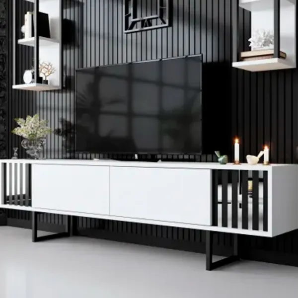 Комплекты ТВ-зона Trendy Chrome Line 48 см x 30 cм x 180 см / Белый photo 3