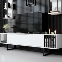 Seturi zona TV Trendy Chrome Line 48 cm x 30 cm x 180 cm / White photo 3