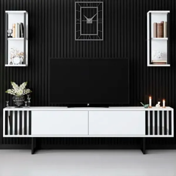 Комплекты ТВ-зона Trendy Chrome Line 48 см x 30 cм x 180 см / Белый photo 4