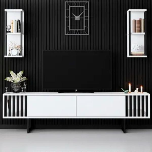 Комплекты ТВ-зона Trendy Chrome Line 48 см x 30 cм x 180 см / Белый photo 4