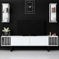 Seturi zona TV Trendy Chrome Line 48 cm x 30 cm x 180 cm / White photo 4
