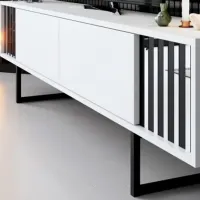 Seturi zona TV Trendy Chrome Line 48 cm x 30 cm x 180 cm / White photo 6