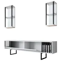 Seturi zona TV Trendy Chrome Line 48 cm x 30 cm x 180 cm / White photo 8