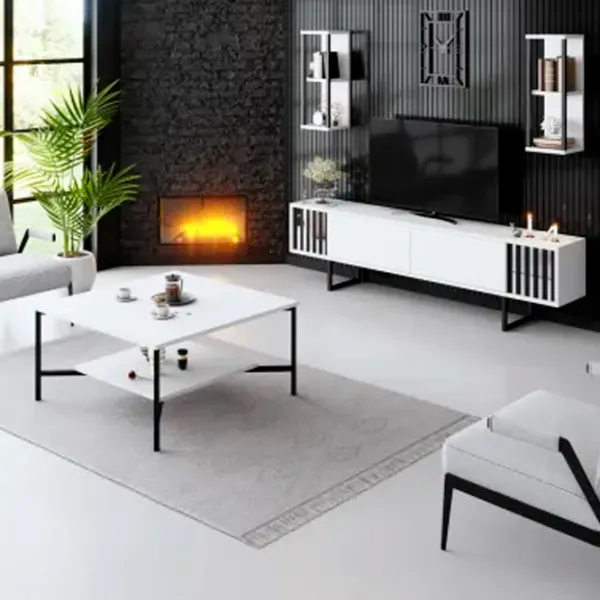 Комплекты ТВ-зона Trendy Chrome Line 48 см x 30 cм x 180 см / Белый photo 9