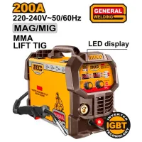 Сварочный аппарат INGCO ING-MGT20058 220 - 240 В полуавтоматическая (MIG/MAG), ручная дуговая (MMA) / Оранжевый
