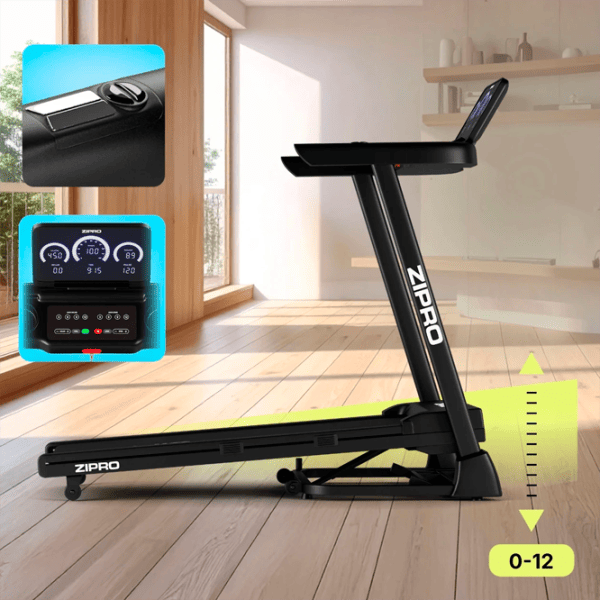 Беговая дорожка Zipro Luma 12 км/ч / 120 кг / Черный photo 7