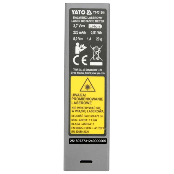 Telemetru Yato 731240 Acumulator / 1 mW photo 6