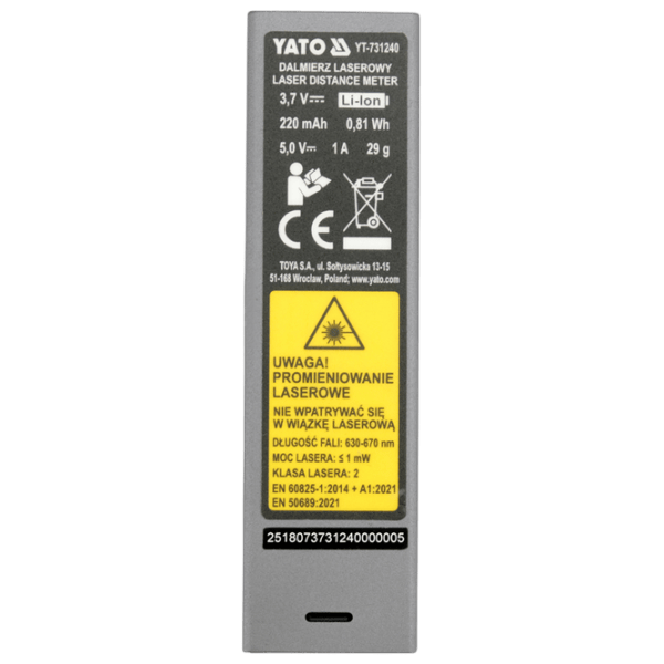 Telemetru Yato 731240 Acumulator / 1 mW photo 6