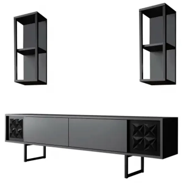 Комплекты ТВ-зона Trendy Black Line 48 см x 30 cм x 180 см / Черный photo 1