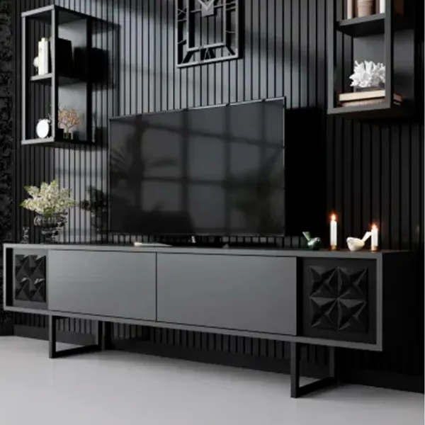 Комплекты ТВ-зона Trendy Black Line 48 см x 30 cм x 180 см / Черный photo 2