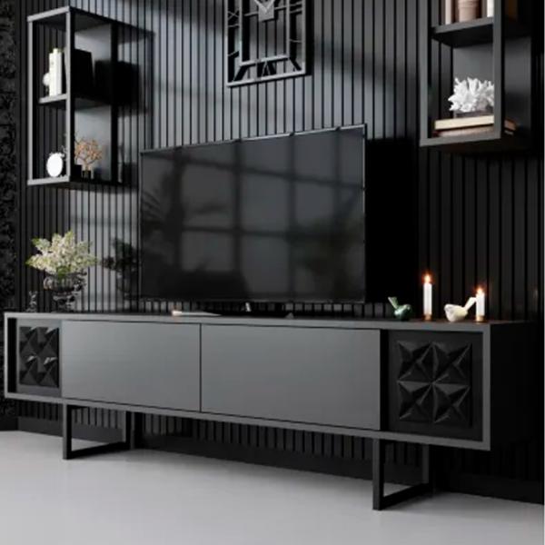 Комплекты ТВ-зона Trendy Black Line 48 см x 30 cм x 180 см / Черный photo 2