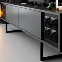 Seturi zona TV Trendy Black Line 48 cm x 30 cm x 180 cm / Black photo 5