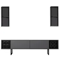 Seturi zona TV Trendy Black Line 48 cm x 30 cm x 180 cm / Black photo 6