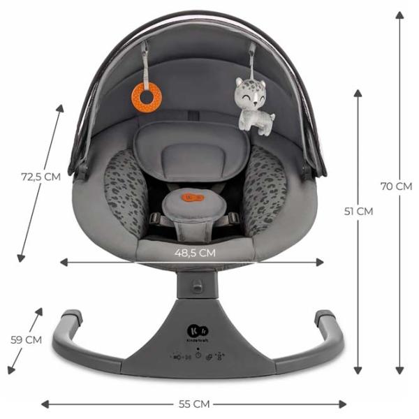 Детские качели KinderKraft Lumi 2 (KBLUMI02DGR0000) 9 кг/ Серый photo 8