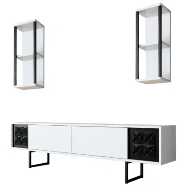 Комплекты ТВ-зона Trendy Black Line 48 см x 30 cм x 180 см / Белый photo 1